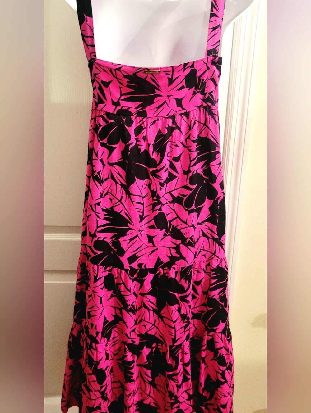 Pink and Navy MICHAEL KORS Tropical Print Sundress.